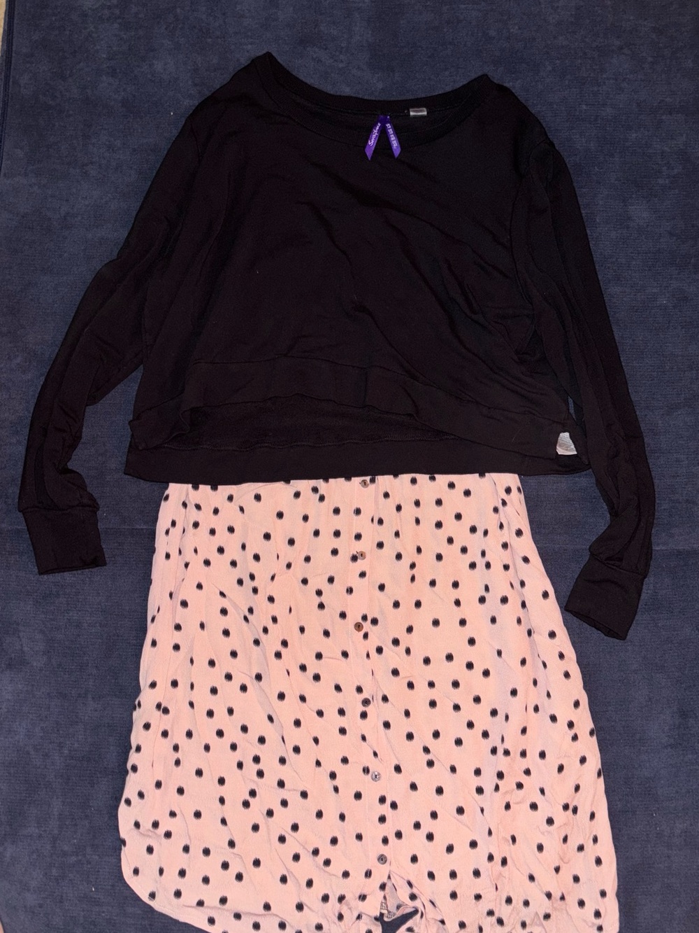 Seraphine nursing breastfeeding pink Polka Dot Midi dress sweater combo